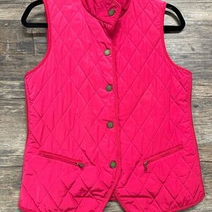 Talbots Vibrant Pink Quilted Vest